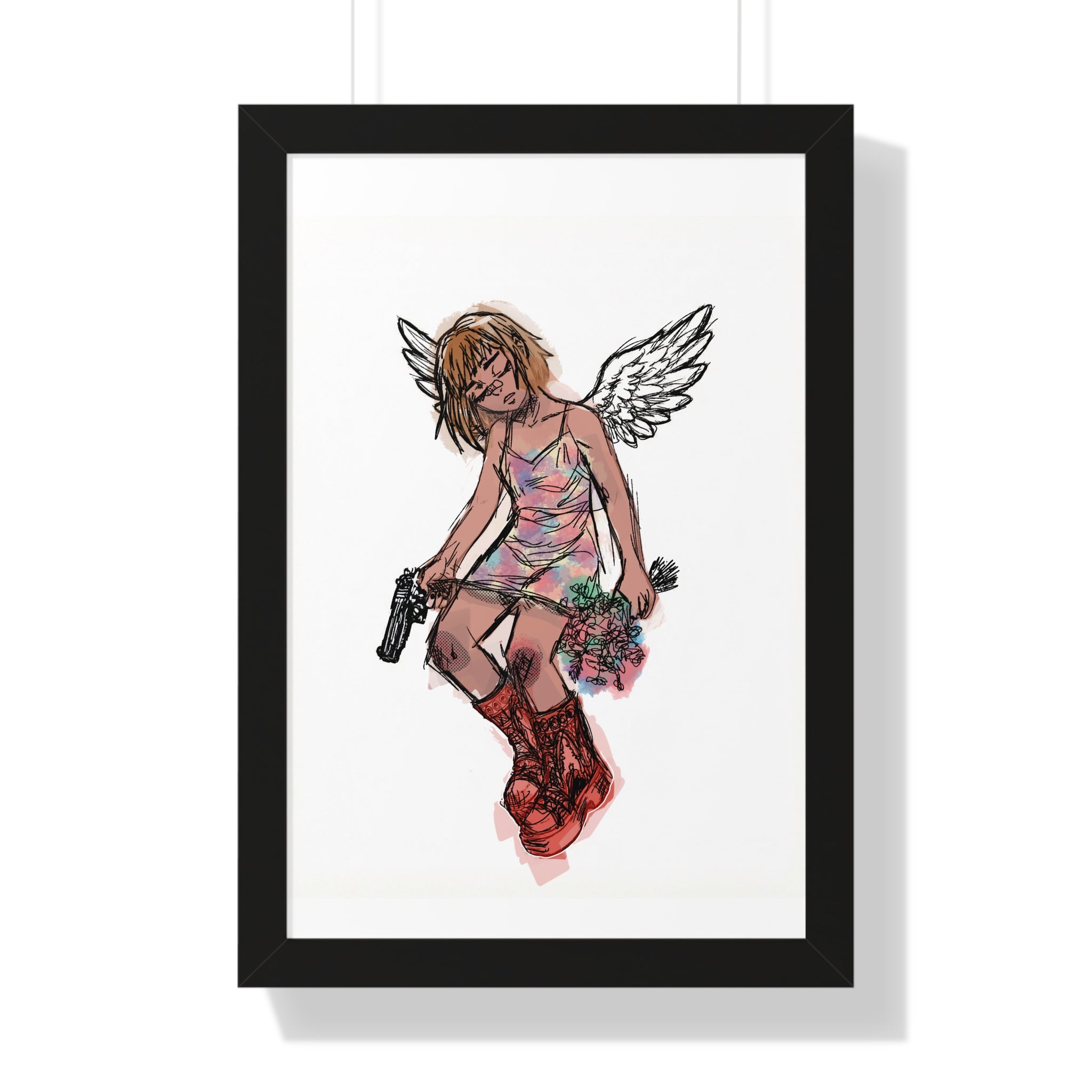Tired Fighter Framed Vertical Poster